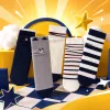 Five pairs of striped cartoon pattern socks made of pure cotton, comfortable, sweat-absorbent and breathable Specification image